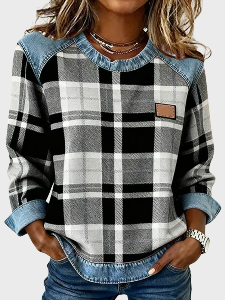 CELESTIA CHECKERED SWEATSHIRT