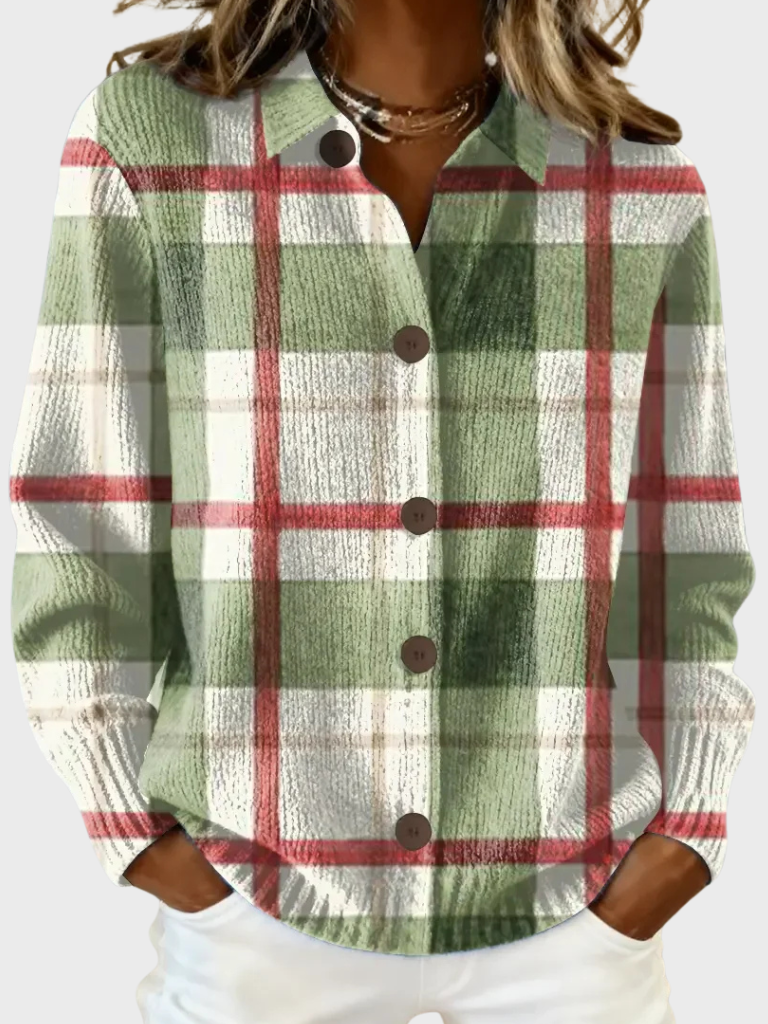 VICTORIA RETRO PLAID SWEATER