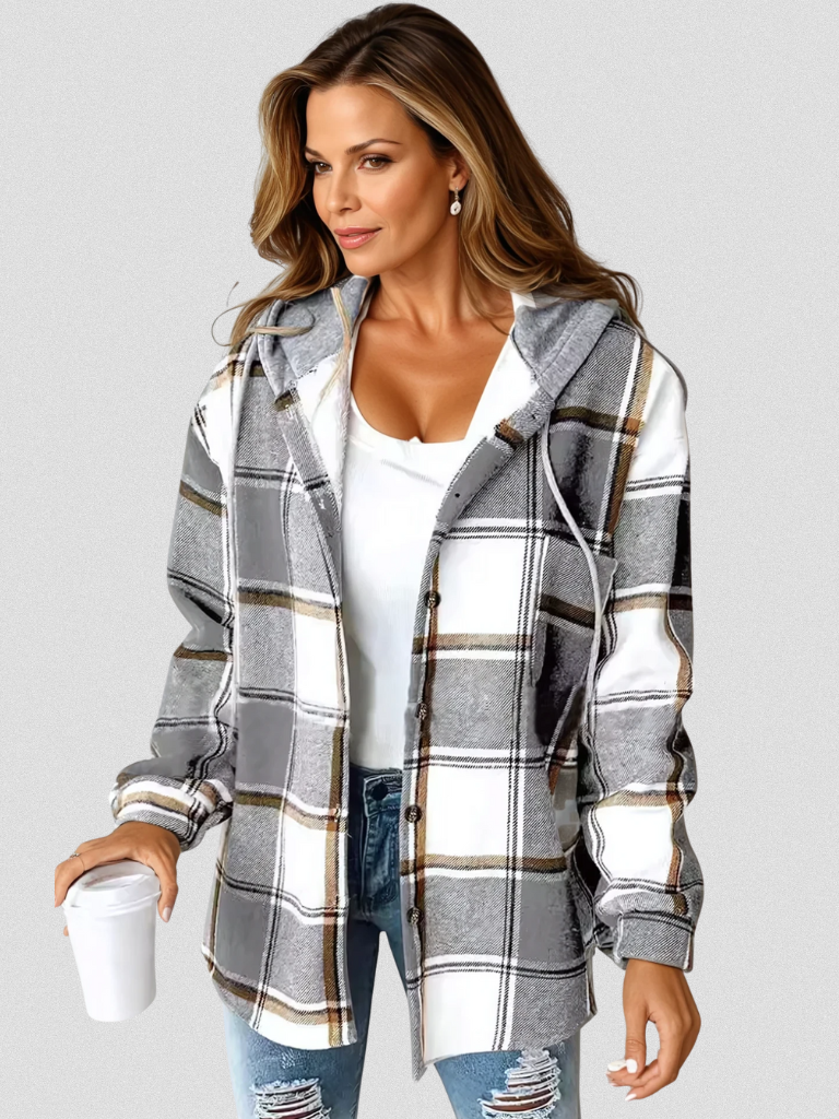 CAMDEN PLAID HOODED SHACKET