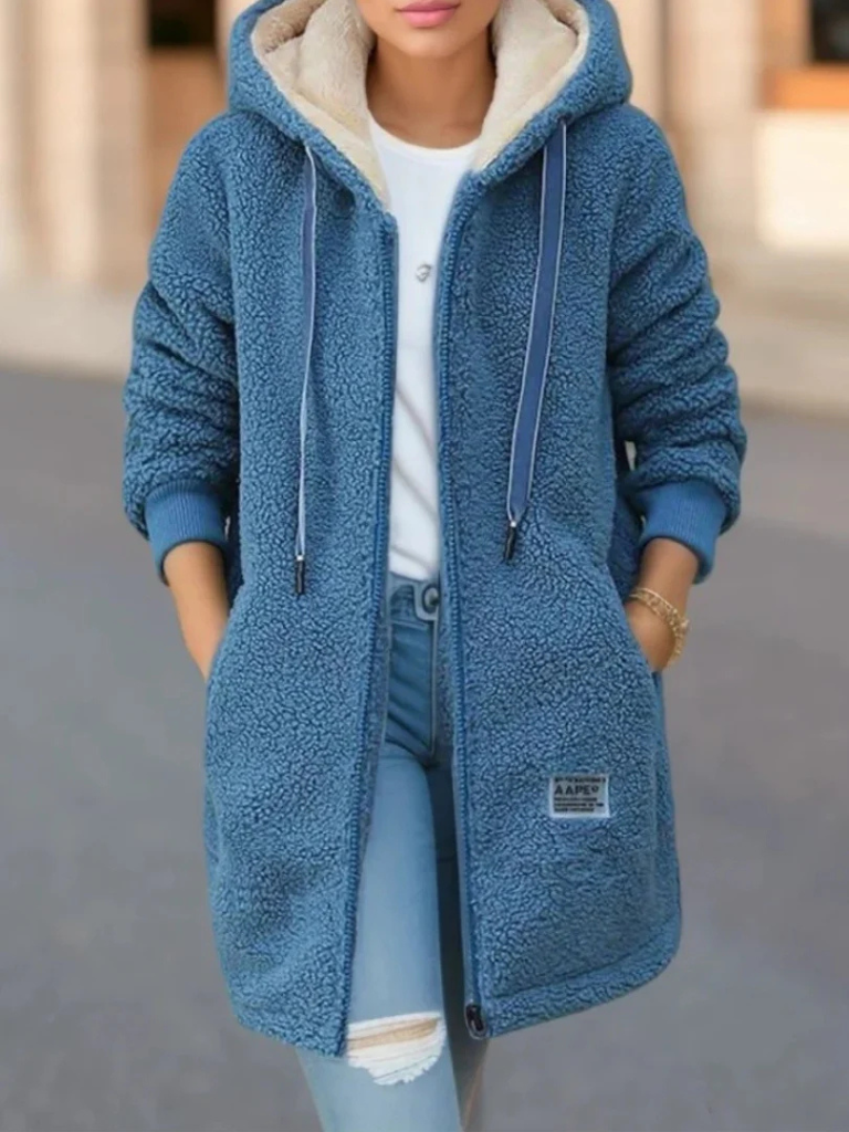 GAIA COZY HOODED FLEECE JACKET