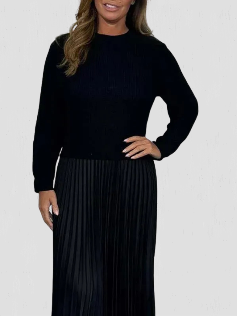 ELEGANCE PLEATED HOLIDAY DRESS