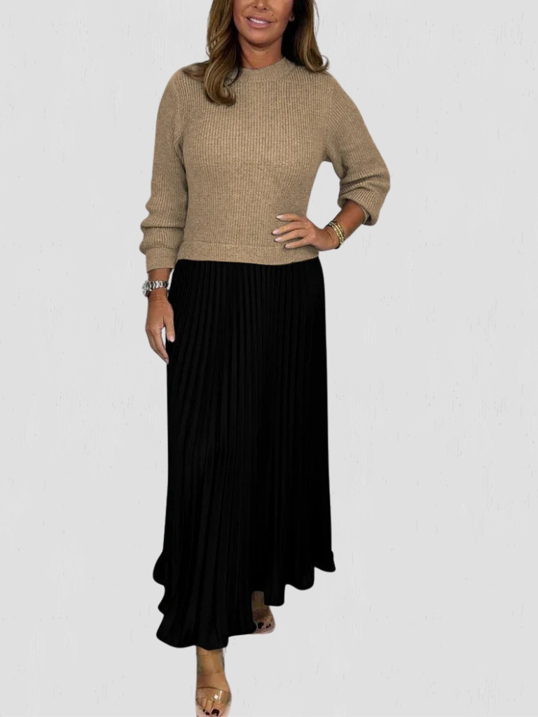 ELEGANCE PLEATED HOLIDAY DRESS
