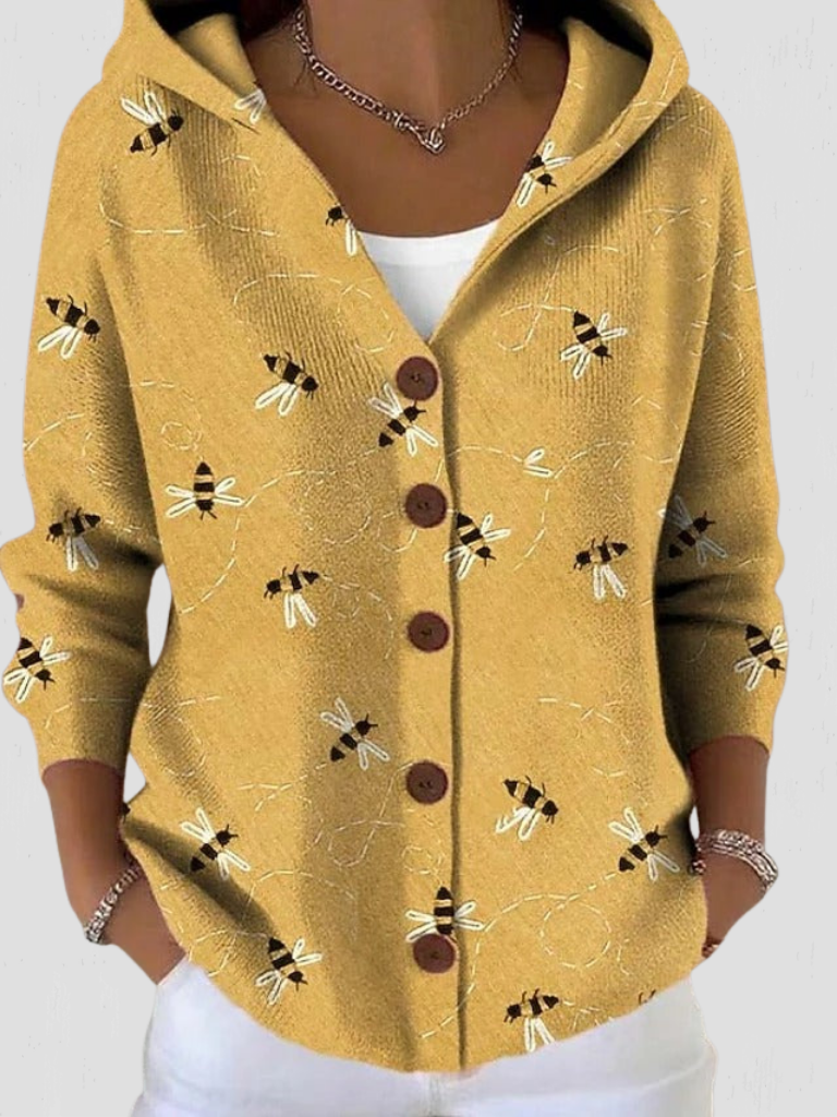 ELLYN HOODED KNIT CARDIGAN