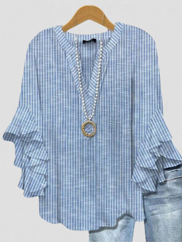 HAISLEY FLORAL RUFFLE SLEEVE BLOUSE