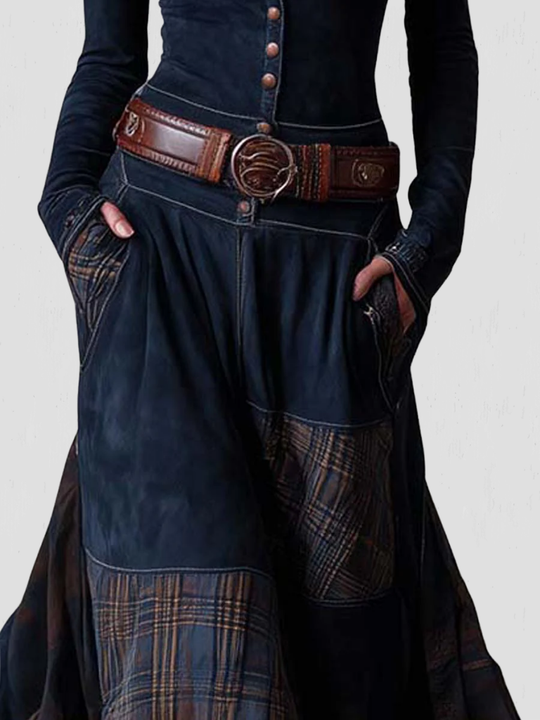 NORA BUTTON-FRONT MAXI DRESS